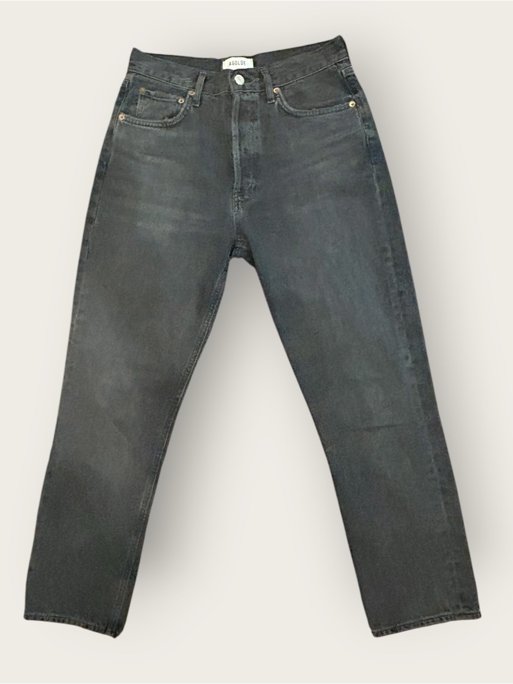 AGOLDE Riley High Rise Straight Crop - Button Fly - 100% Cotton